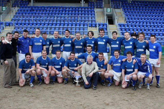St. Mary's College RFC J2 XV with the Albert O'Connell Cup after the final v Blackrock College, Donnybrook, 24 April 2010