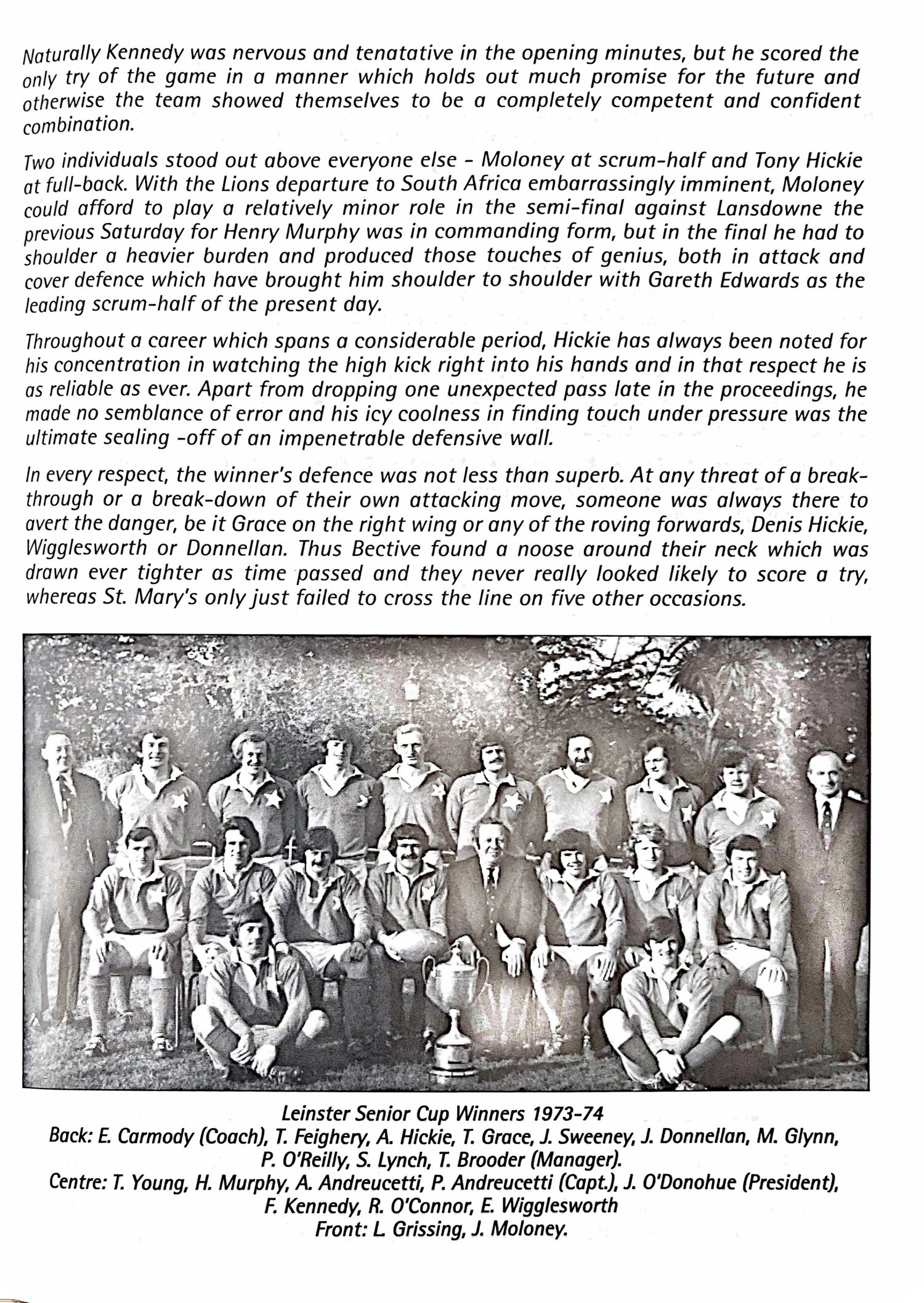 1974 Leinster Senior Cup final, archive page 3